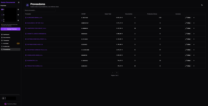 Validación de incidencias en documentos